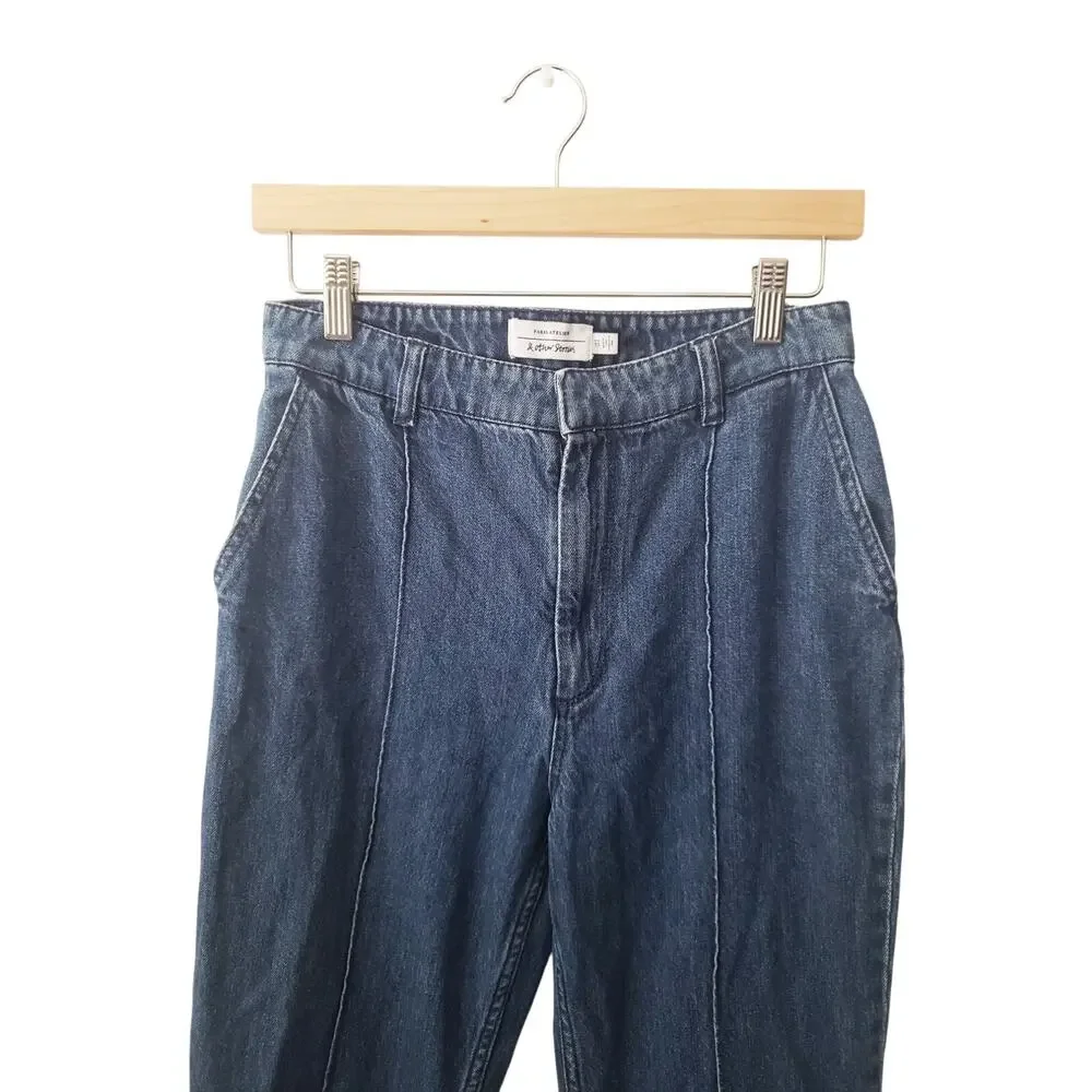 & Other Stories High Rise Flared Pintuck Jeans 100% Cotton Size 6